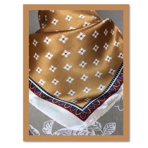SOLD. THANK YOU. Square Scarf Gold, Cream